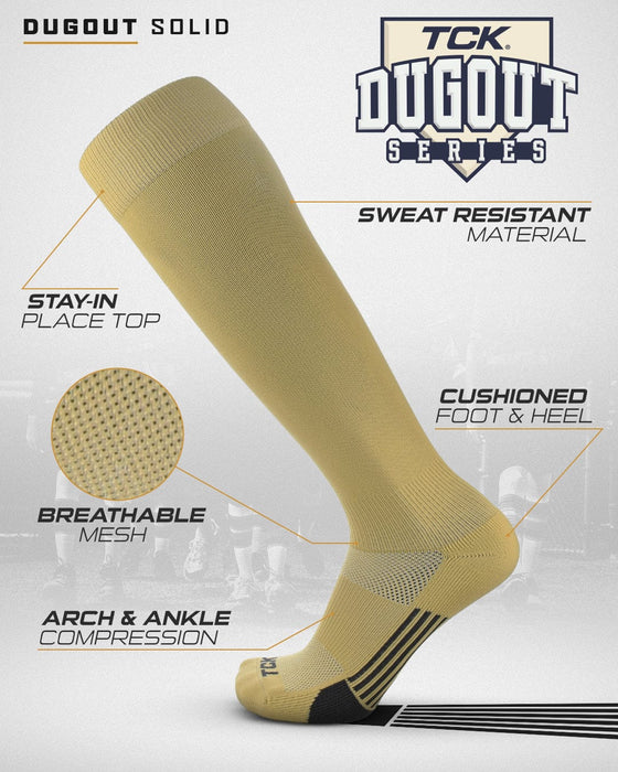 TCK Elite Performance Baseball Socks Dugout Solid Team Colors