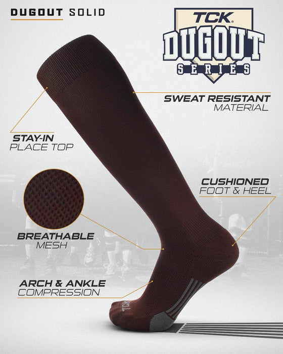 TCK Elite Performance Baseball Socks Dugout Solid Team Colors