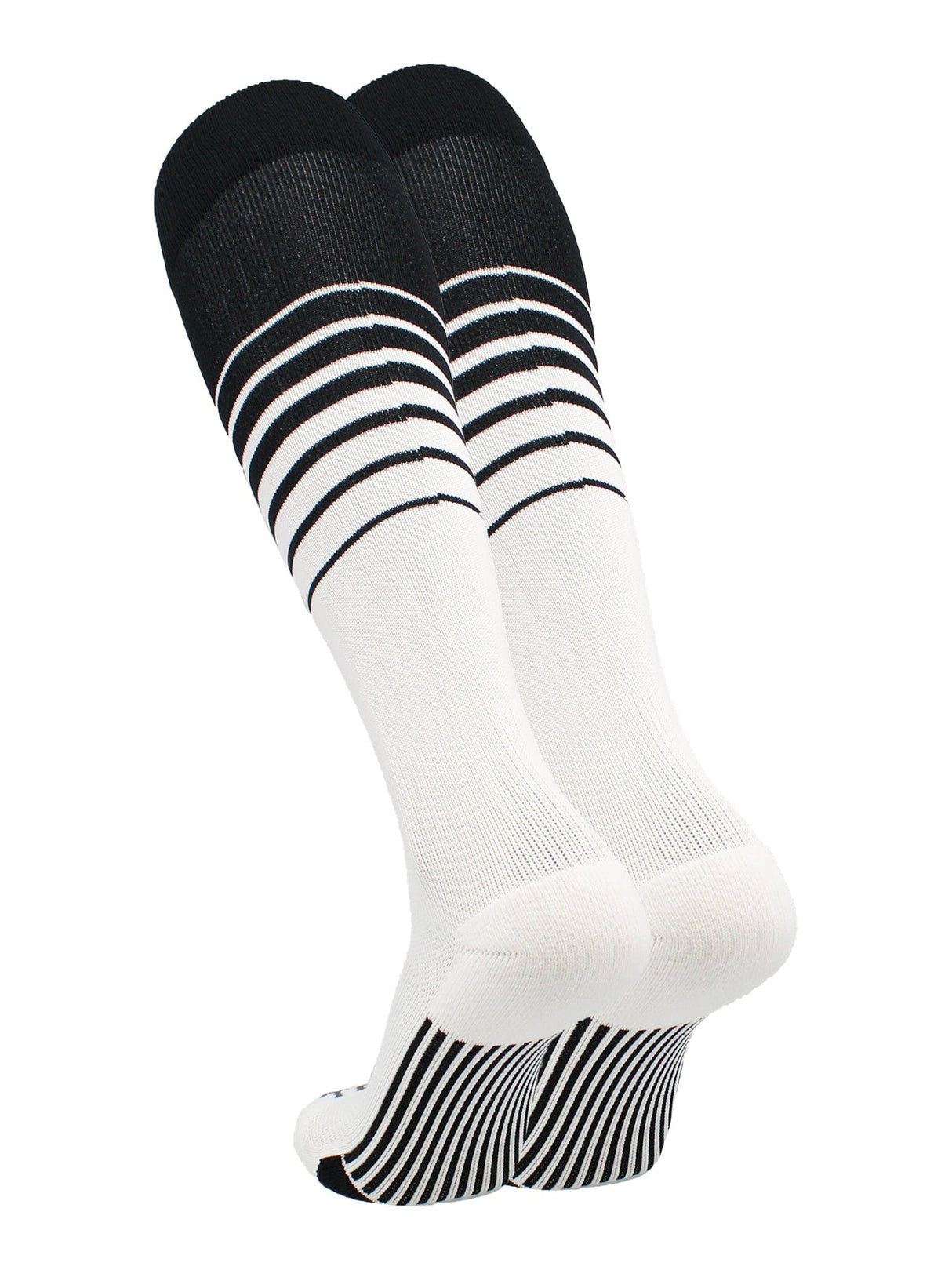 Elite Breaker Striped Socks: Extra Stretch for Shin Guards & Comfort
