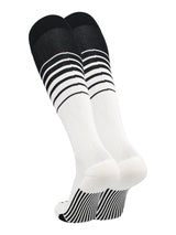 Elite Breaker Striped Socks: Extra Stretch for Shin Guards & Comfort