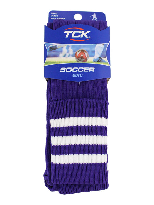 TCK European Striped Soccer Socks Fold Down Top