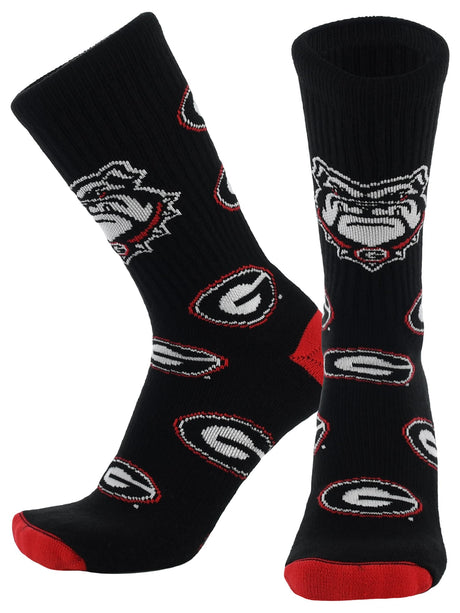 TCK Georgia Black/Red/White / Large Georgia Bulldogs Mayhem Crew Socks