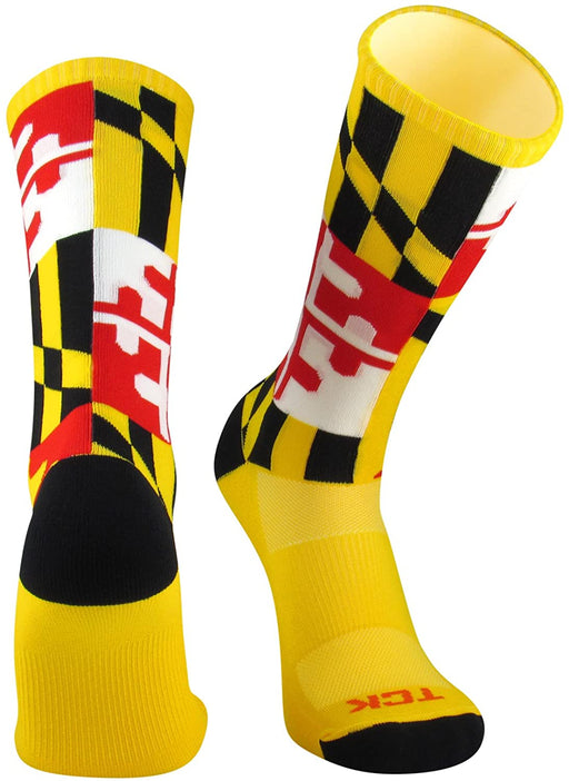 TCK Gold / Large Maryland Flag Socks Crew Length