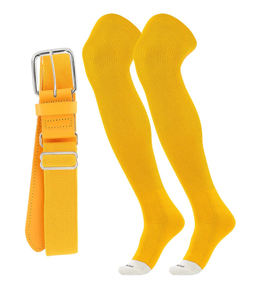 TCK Gold / Small Pro Plus Performance Sports Belt and Socks Combo Over the Knee