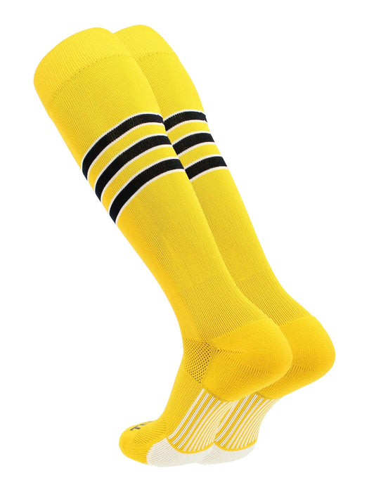 TCK Gold/White/Black / X-Large Elite Performance Baseball Socks Dugout Pattern D