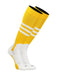 TCK Gold/White / Large Baseball Stirrup Socks with Stripes Pattern B