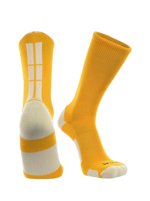 TCK Gold/White / Large Baseline 3.0 Athletic Crew Socks Adult Sizes Team Colors