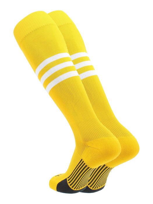 TCK Gold/White / Large Elite Performance Baseball Socks Dugout Pattern B