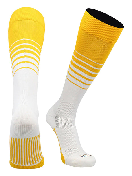 Elite Breaker Striped Socks: Extra Stretch for Shin Guards & Comfort