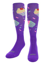 TCK Grape / Large Cupcake Athletic Knee High Socks