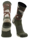 TCK Green Camo / Large Camo Merino Wool Hiking Socks For Men & Women