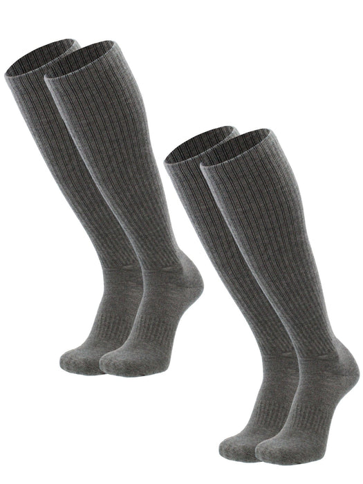 TCK Grey / Large Knee High Over the Calf Wool Work Socks Multi-Pack