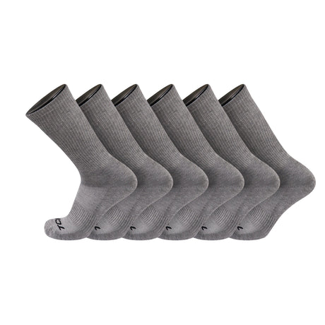 TCK Grey / Large Seamless, Cushioned Crew Socks: Moisture Wicking Work & Sport