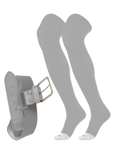 TCK Grey / Small Prosport Belt and Socks Combo | Over the Knee Sock