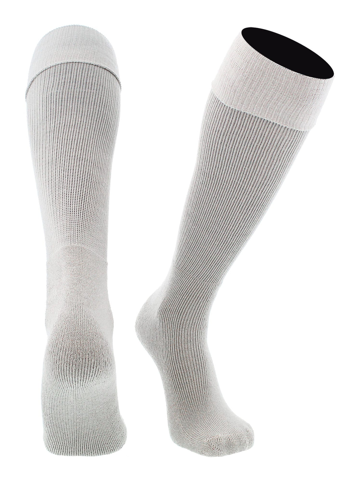 TCK Grey / X-Large Soccer Socks Youth Toddler Adult Fold Down Top MS Multisport Tube Socks