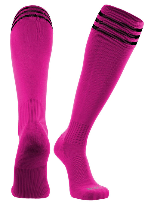 TCK Hot Pink/Black / Medium Finale Soccer Socks 3-Stripes