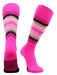 TCK Hot Pink/Black/Pink / X-Large Dugout Socks For Baseball and Softball