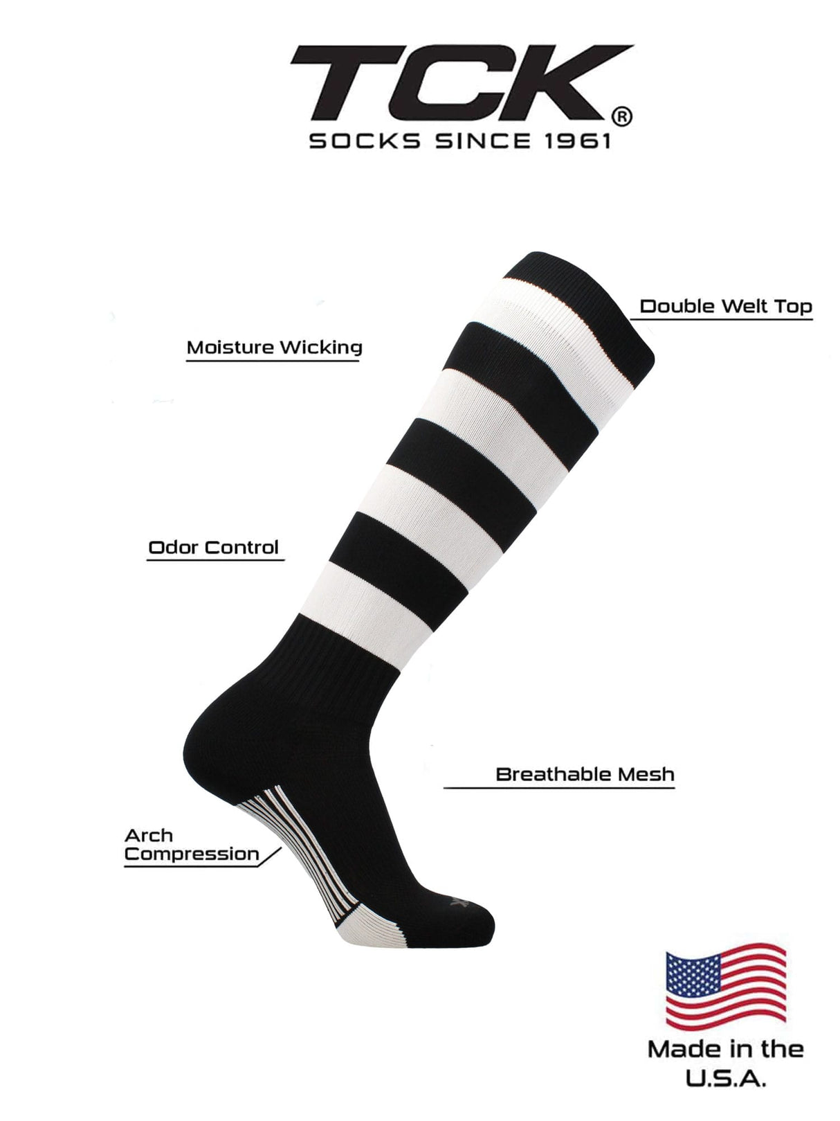 TCK Hot Pink/Black / X-Large The Winger Rugby Socks
