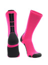 TCK Hot Pink/Graphite/Black / Large Baseline 3.0 Athletic Crew Socks Adult Sizes Team Colors