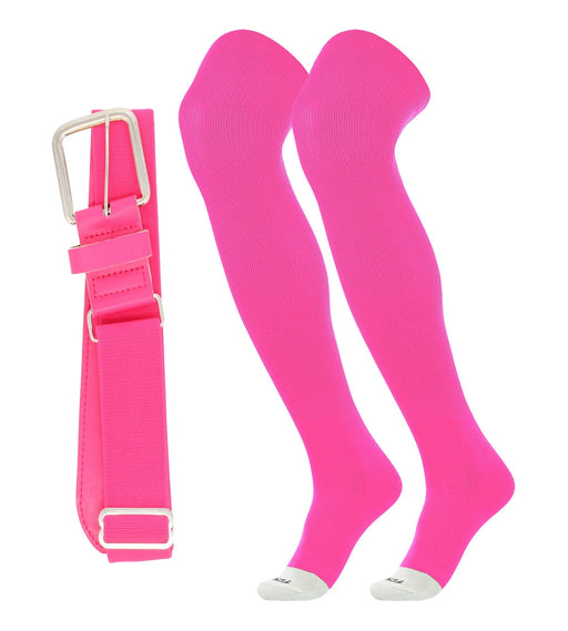 TCK Hot Pink / Large Pro Plus Performance Sports Belt and Socks Combo Over the Knee