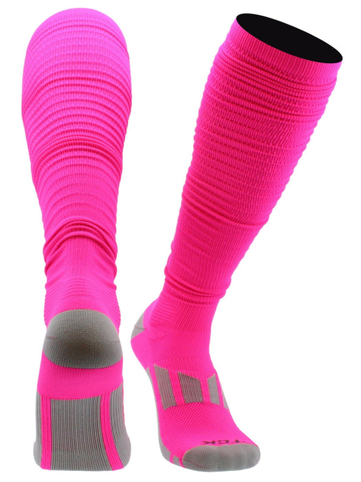 TCK Hot Pink / Medium Football Scrunch Socks For Men and Boys