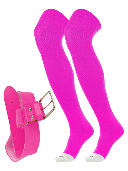 TCK Hot Pink / Small Pro Plus Performance Sports Belt and Socks Combo Over the Knee