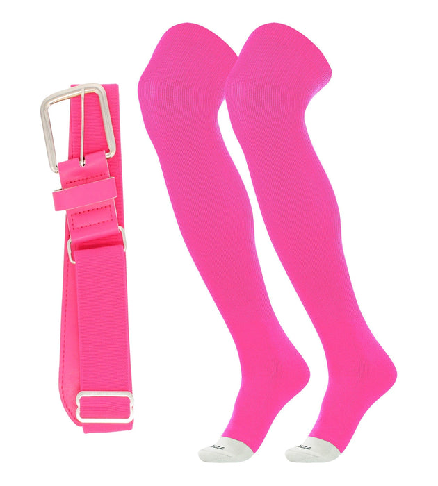 TCK Hot Pink / Small Pro Plus Performance Sports Belt and Socks Combo Over the Knee