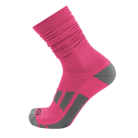 TCK Hot Pink / X-Large Football Scrunch Socks For Men and Boys