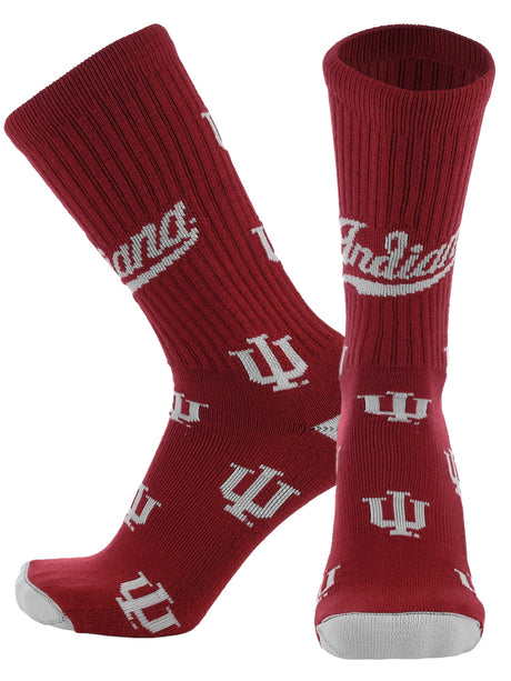 TCK Indiana Crimson/White / Large Indiana Hoosiers Mayhem Crew Socks