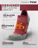 TCK Iowa State Cyclones Tour No Show Tab Socks - Made in USA