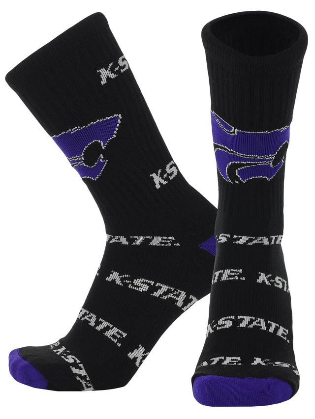 TCK Kansas State Black/Purple / Large Kansas State Wildcats Mayhem Crew Socks