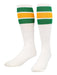 TCK Kelly Green/Gold / Medium Retro Tube Socks 3 Stripes Over the Calf