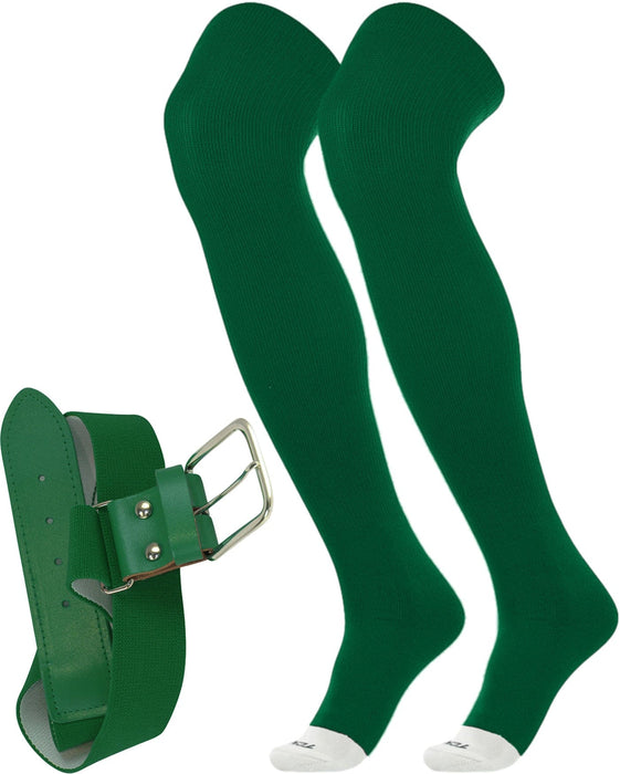 TCK Kelly Green / Medium Pro Plus Performance Sports Belt and Socks Combo Over the Knee