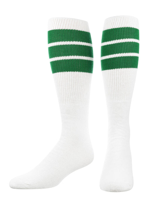 TCK Kelly Green / Small Retro Tube Socks 3 Stripes Over the Calf