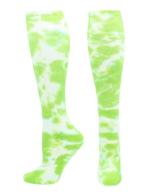 TCK Lime Green/White / Small Tie Dye Multisport Tube Socks Soccer Softball