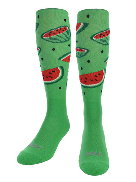 TCK Lime / Large Watermelon Athletic Knee High Socks