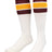 TCK Maroon/Gold / Large Retro Tube Socks 3 Stripes Over the Calf
