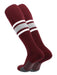 TCK Maroon/Grey/White / Large Elite Performance Baseball Socks Dugout Pattern E