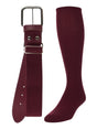 TCK Maroon / Medium Softball and Baseball Belts & Socks Combo For Youth or Adults