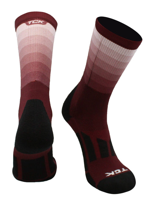 TCK Maroon / Small Faded Athletic Sports Socks