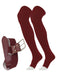 TCK Maroon / Small Pro Plus Performance Sports Belt and Socks Combo Over the Knee