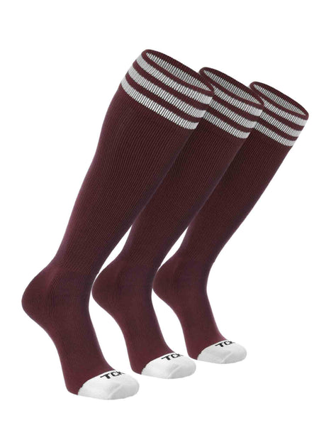 TCK Maroon/White 3-Pack / X-Small Prosport Trio Tube Socks