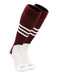 TCK Maroon/White / Large Baseball Stirrup Socks with Stripes Pattern B