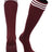 TCK Maroon White / Medium European Striped Soccer Socks Fold Down Top