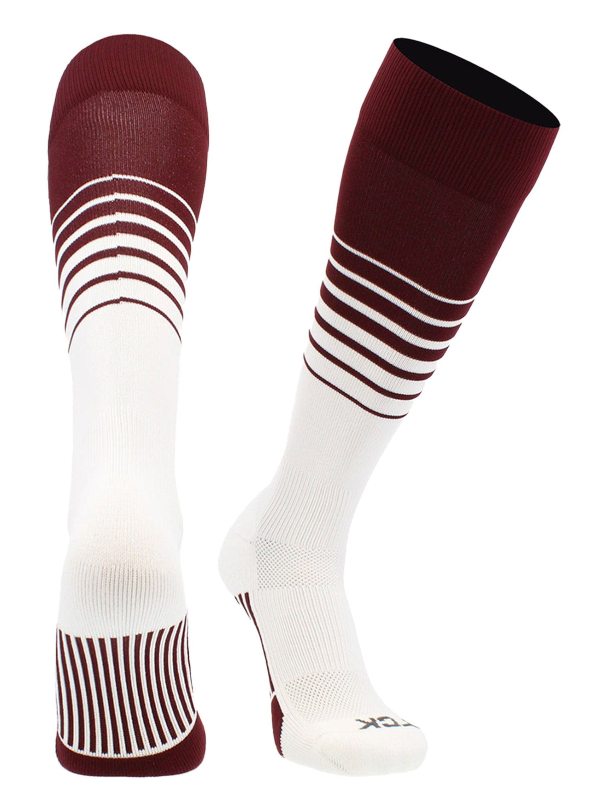 Elite Breaker Striped Socks: Extra Stretch for Shin Guards & Comfort