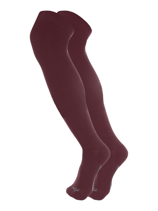 TCK Maroon / X-Large Dugout Over the Knee Baseball Socks | Elite Athletic Sock