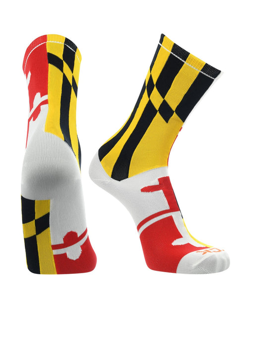 TCK Maryland Flag Socks Crew Length