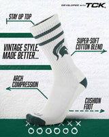 TCK Michigan State Spartans | Vintage | NCAA Mens and Womens Soft Cotton Sock