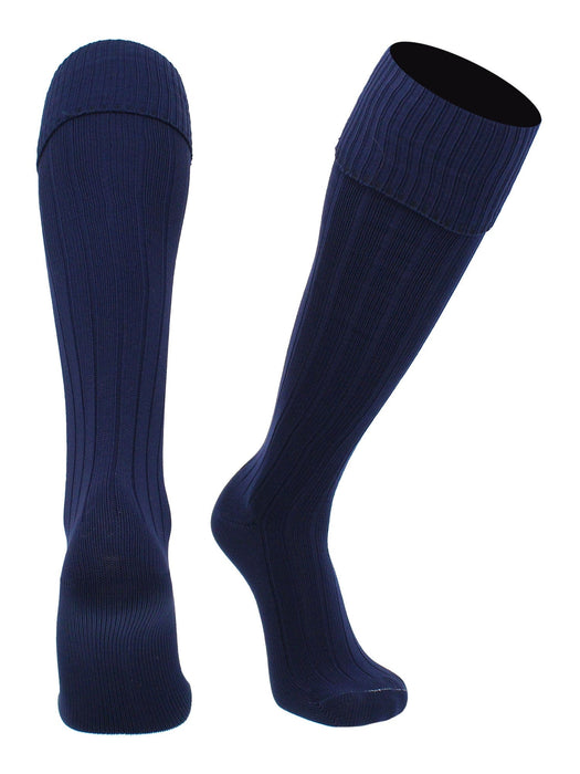 TCK Navy Blue / Large European Soccer Socks Fold Down Top