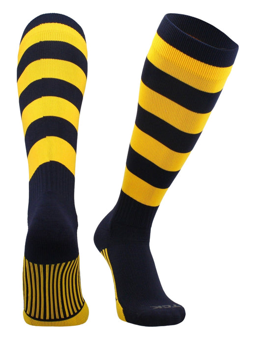 TCK Navy/Gold / Large Striped Rugby Socks